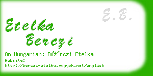 etelka berczi business card